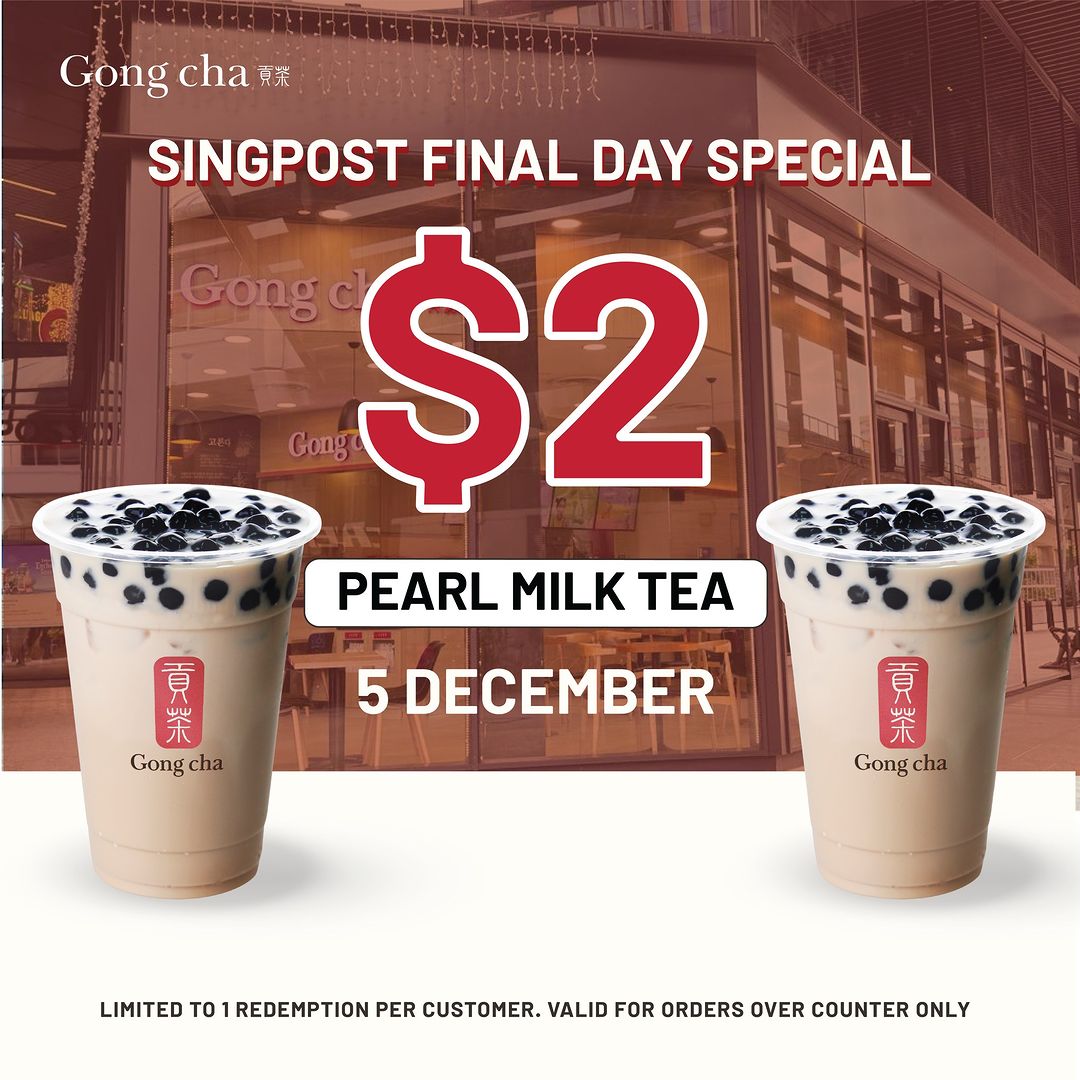 Gong Cha Singpost Special Pearl Milk Tea at 2 Singapore Dec